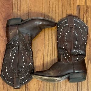 Frye Billy Studded Leather Cowboy Boots Size 6.5